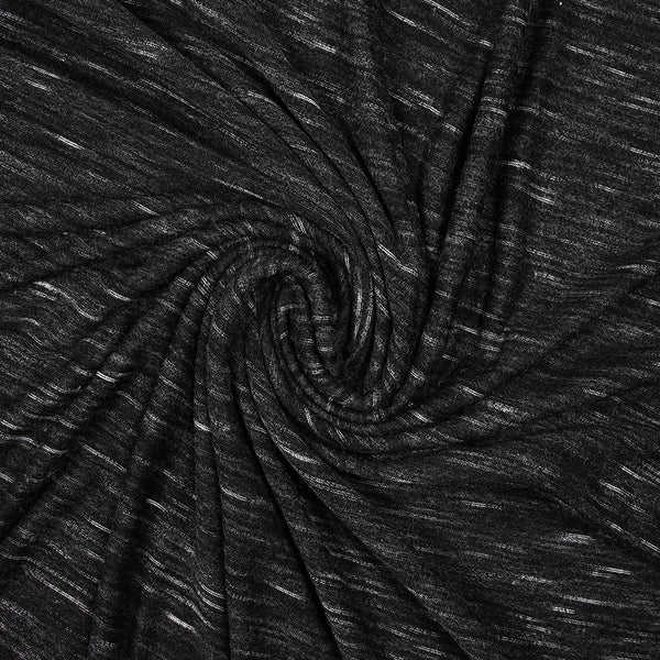 Jersey de polyester flammé blanc fond gris anthracite