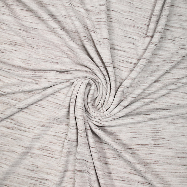 Jersey de polyester flammé marron fond écru