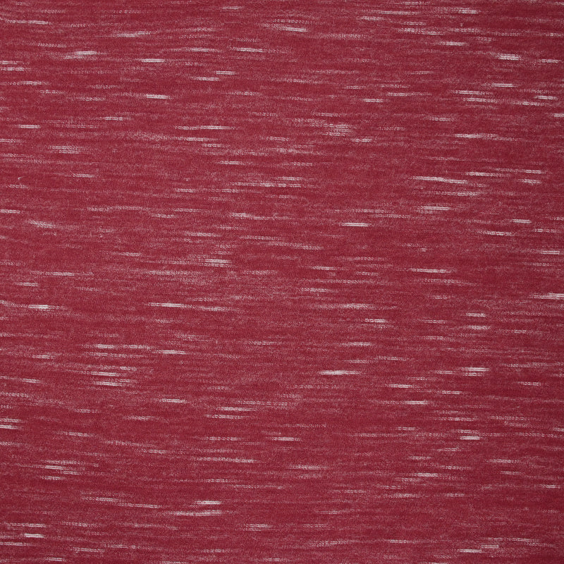 Jersey de polyester flammé blanc fond rouge fraise