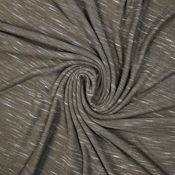 Jersey de polyester flammé blanc fond taupe