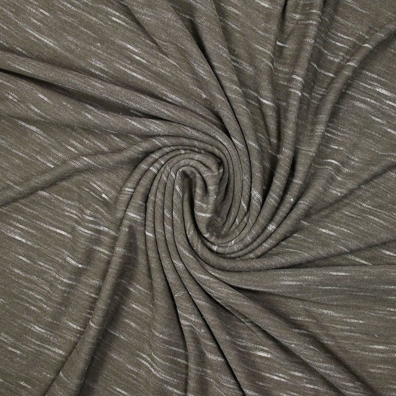 Jersey de polyester flammé blanc fond taupe