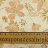 Brocart lamé éclat de fleurs doré et rose blush