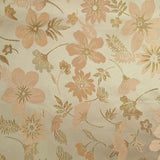Brocart lamé éclat de fleurs doré et rose blush