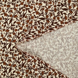 Viscose imprimée fleur marron romantique fond écru