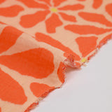 Fondo mandarina flower power estampado doble gasa