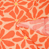 Fondo mandarina flower power estampado doble gasa