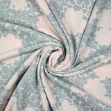 Sergé de viscose imprimé fleurs pastel rose et verte