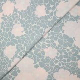 Sergé de viscose imprimé fleurs pastel rose et verte