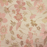 Brocart lamé éclat de fleurs doré et rose dragée