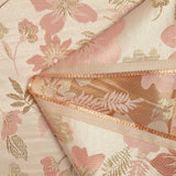 Brocart lamé éclat de fleurs doré et rose dragée