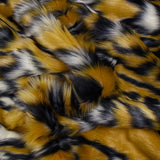 Fausse fourrure Camilla poil mi-long anthracite fond jaune