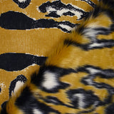 Fausse fourrure Camilla poil mi-long anthracite fond jaune