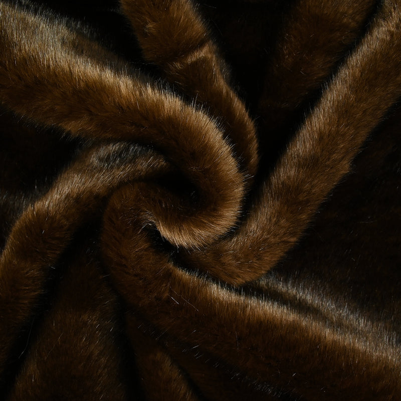 Fausse fourrure Rosanna poil court marron