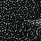 Maille polyester graphique blanche et noire