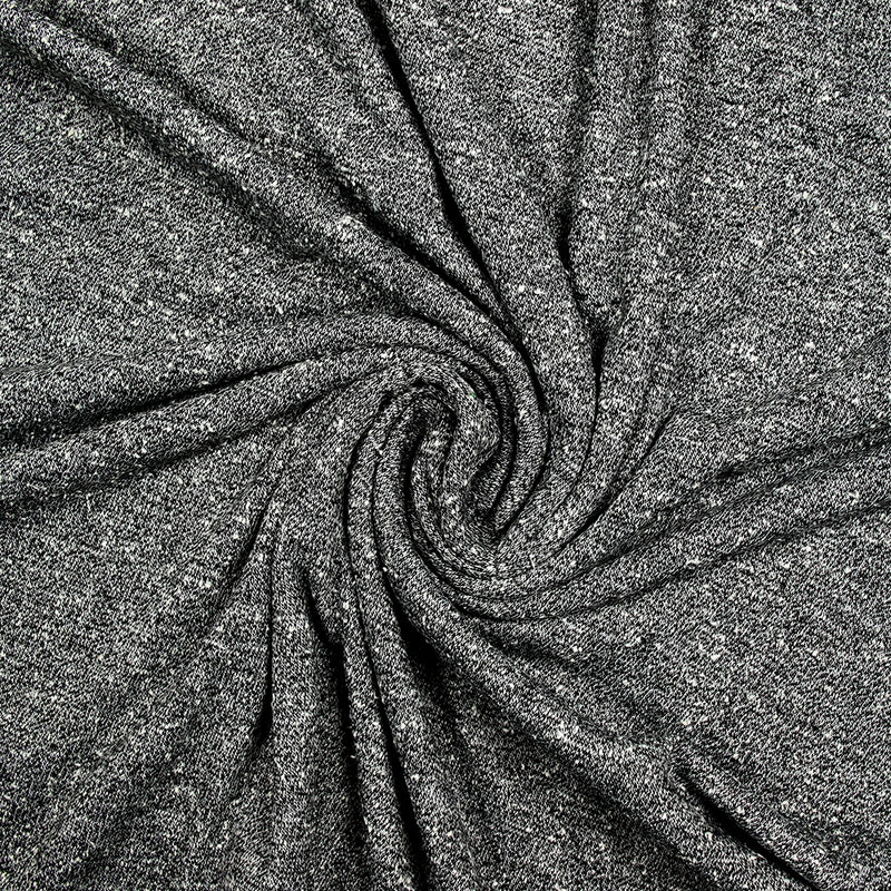Maille de polyester chinée et mouchetée noir