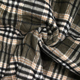 Flanelle matelassée à carreaux Carolina gris vert