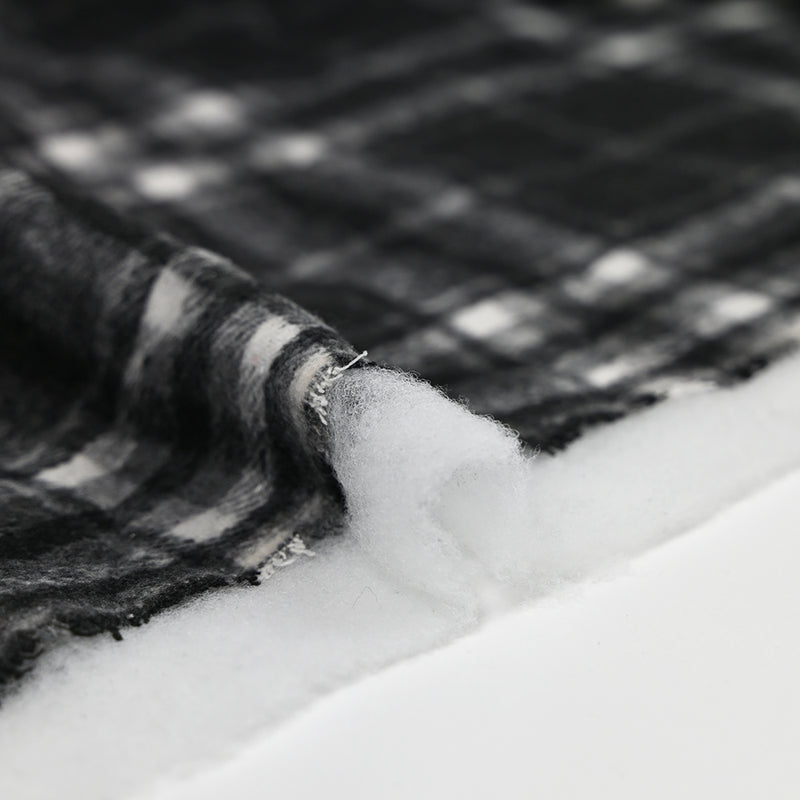 Jacquard matelassé Adèle carreaux gris foncé