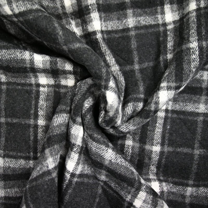 Jacquard matelassé Adèle carreaux gris foncé