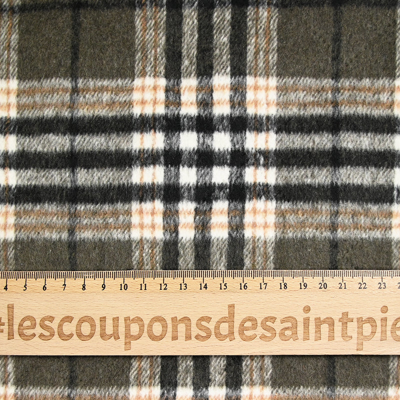 Flanelle matelassée à carreaux Carolina gris vert