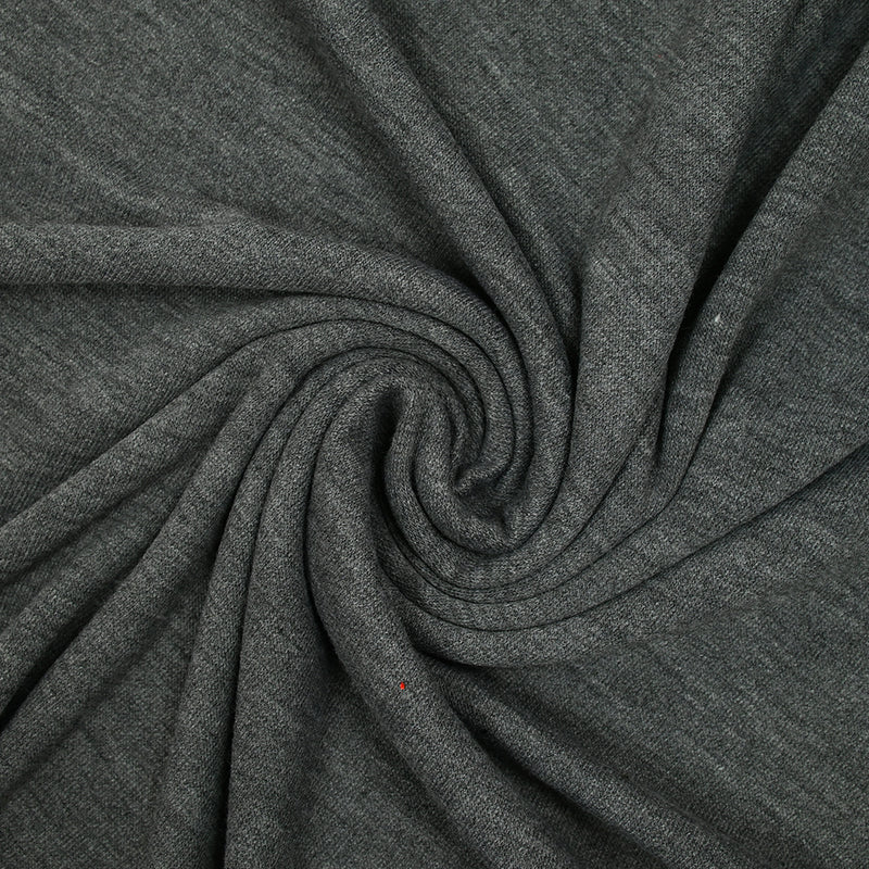 Maille chinée polyester gris souris