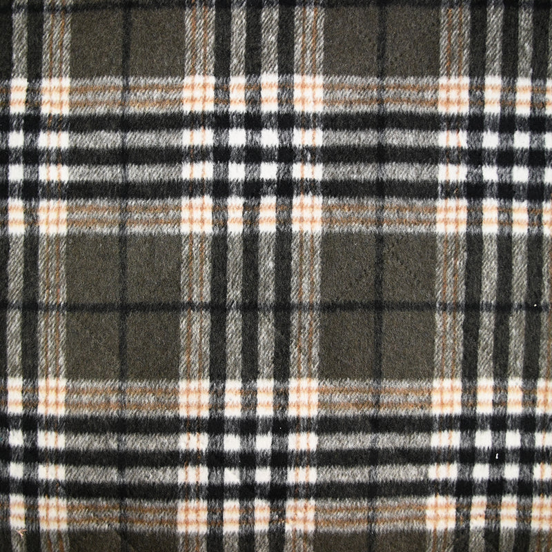 Flanelle matelassée à carreaux Carolina gris vert