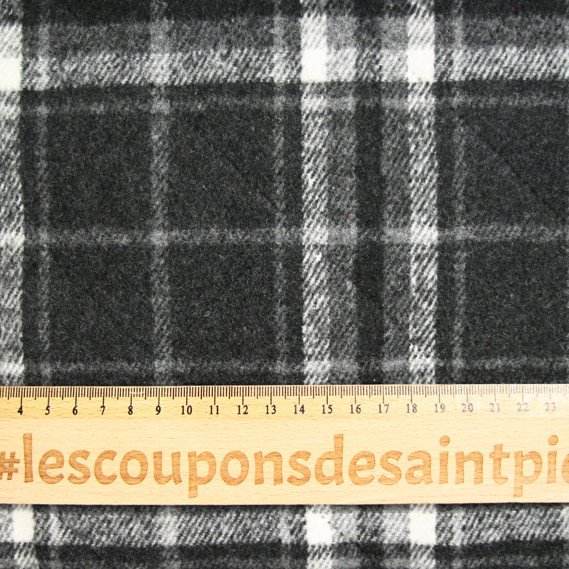 Jacquard matelassé Adèle carreaux gris foncé