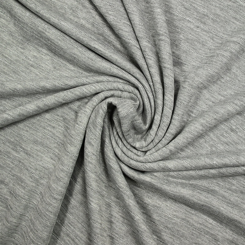 Maille fantaisie Jade gris chiné lurex argent