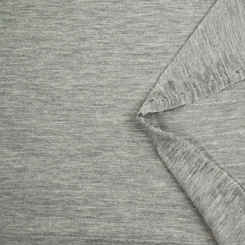 Maille fantaisie Jade gris chiné lurex argent