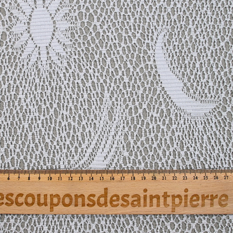 Maille polyester résille plissée constellation gris bleu