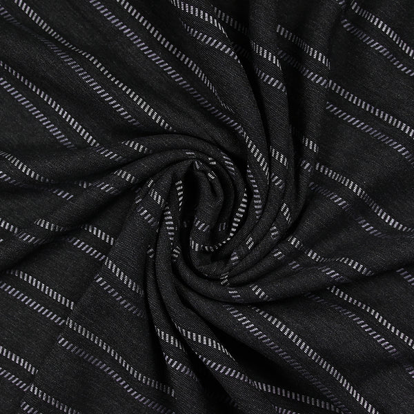 Sergé de viscose rayure bicolore fond gris anthracite