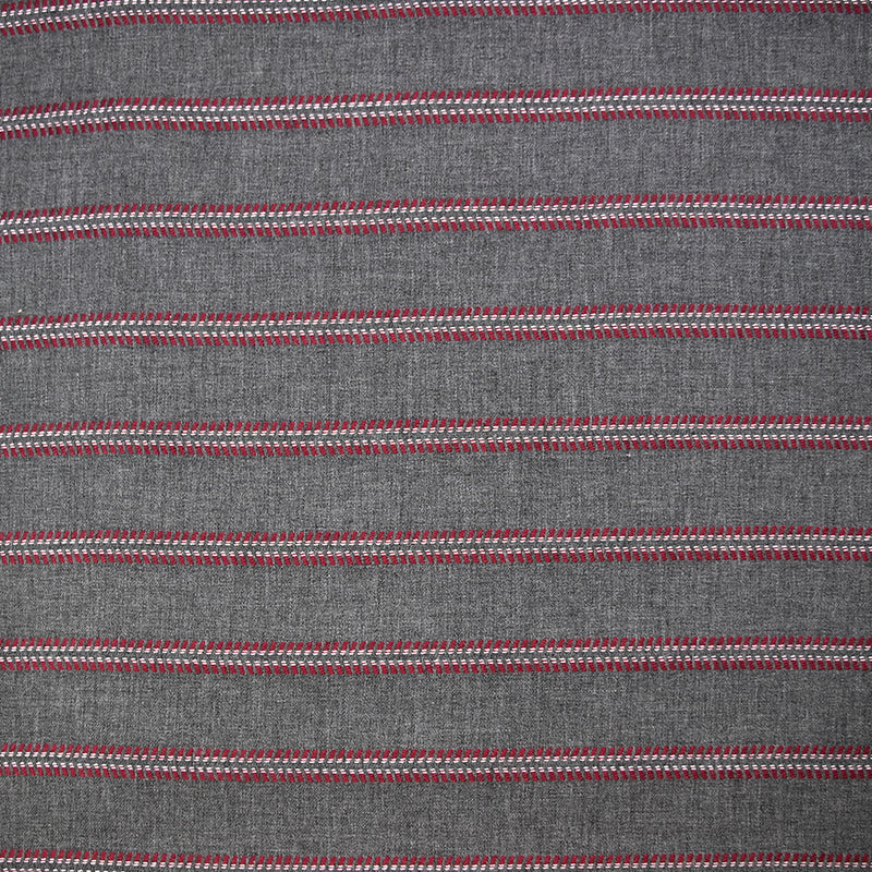 Sergé de viscose esprit chevron rouge fond gris anthracite