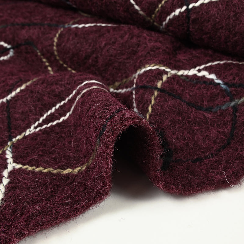 Lainage bouclette fantaisie Sophia lie de vin