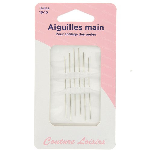 Aiguilles à enfiler les perles n°10 à 15 (x6)