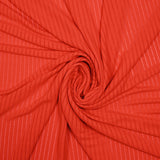 Maille viscose fluide à rayures ajourées corail