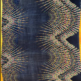 Mousseline imprimée rayon de fleurs fond marine