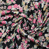 Satin de polyester japonisant fond noir