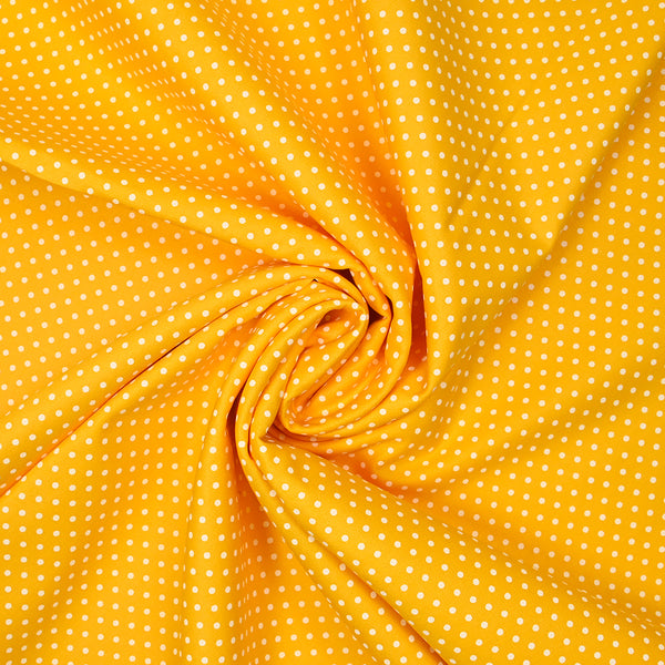 Coton imprimé pois 2mm fond jaune poussin