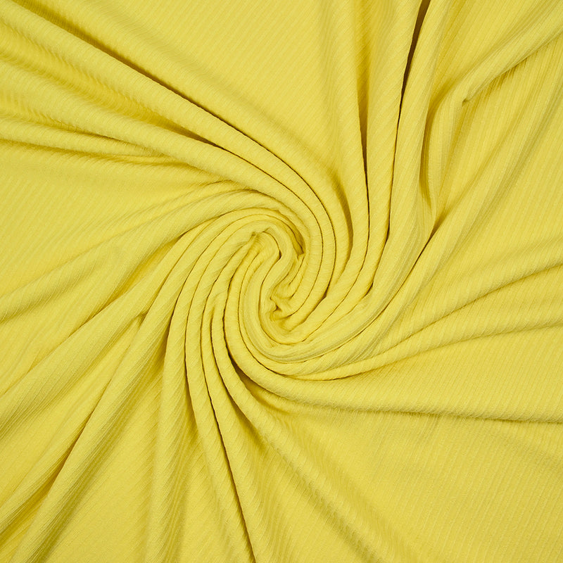 Maille côtelée viscose Barbara jaune citron