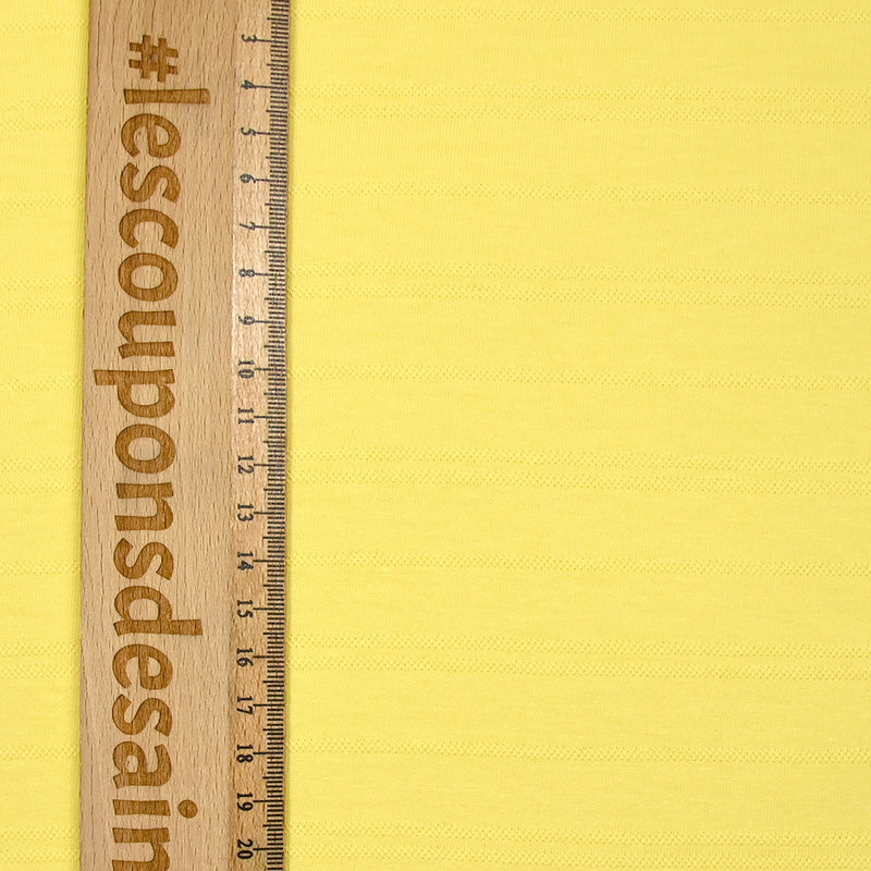 Jersey de coton fin rayé jaune beurre
