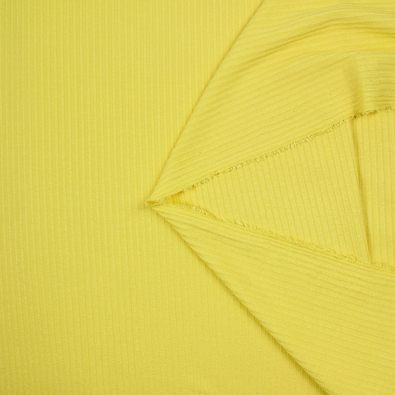 Maille côtelée viscose Barbara jaune citron