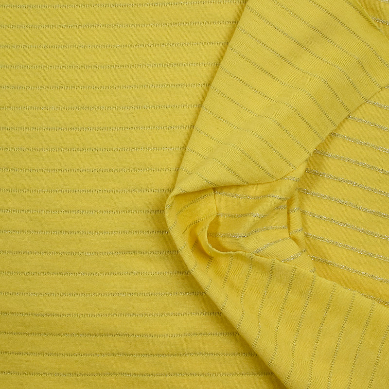 Maille fantaisie Jade jaune citron lurex argent