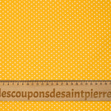 Coton imprimé pois 2mm fond jaune poussin