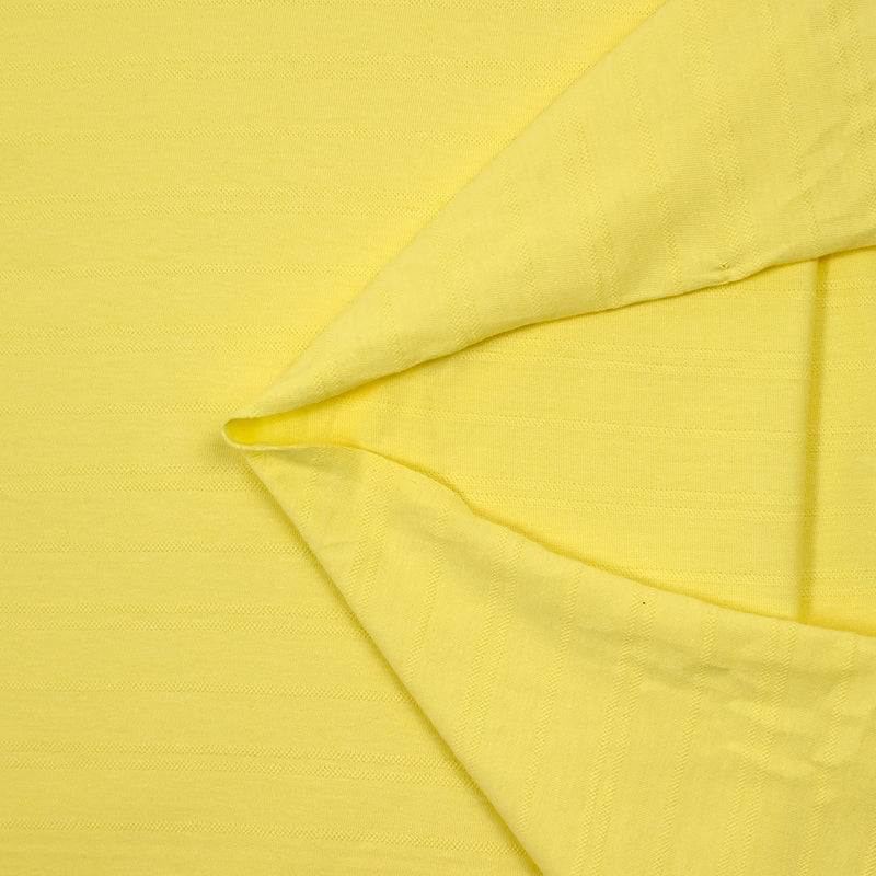 Jersey de coton fin rayé jaune beurre