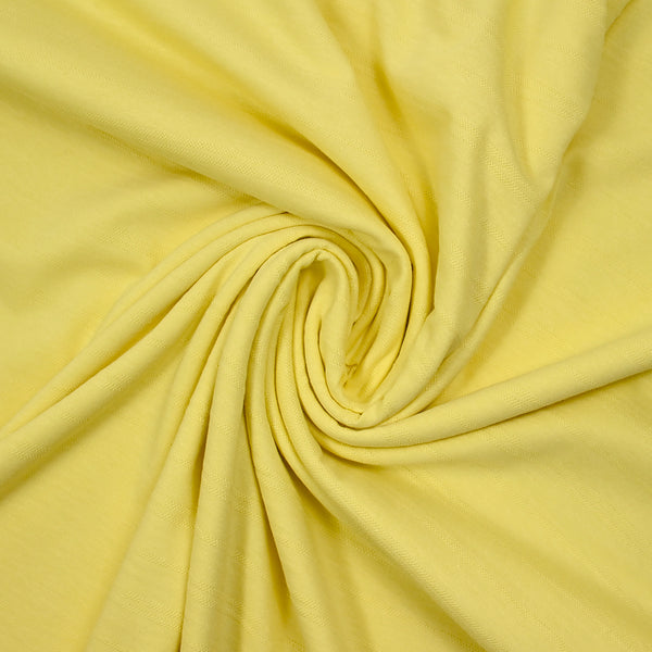 Jersey de coton fin rayé jaune beurre
