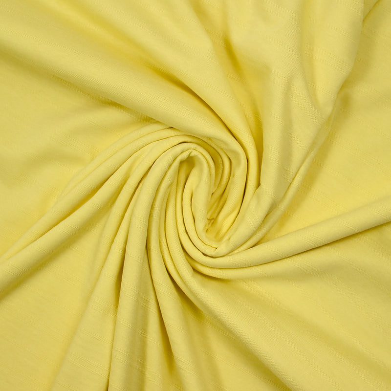 Jersey de coton fin rayé jaune beurre