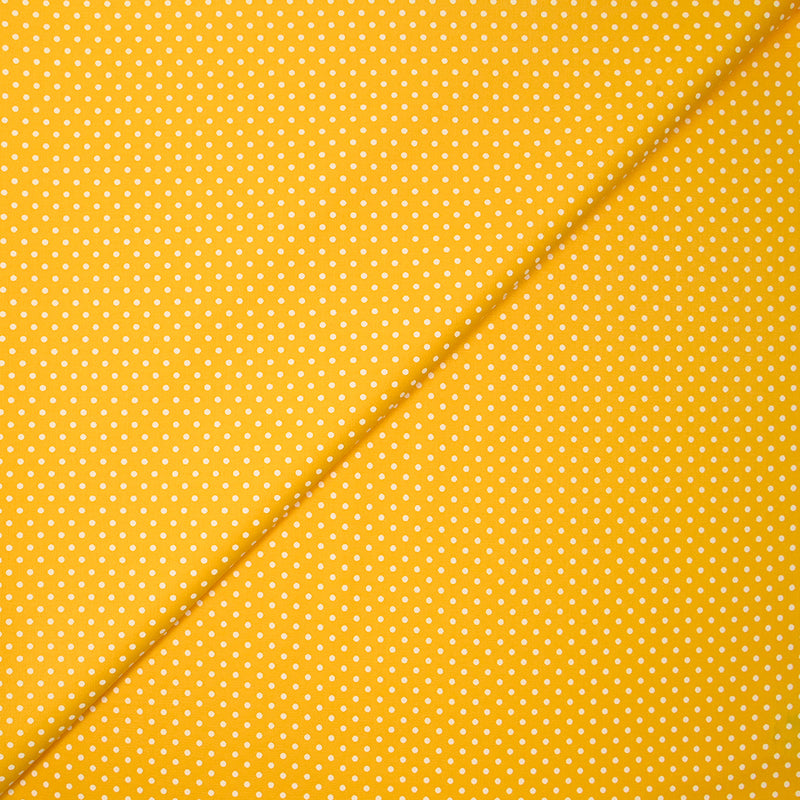 Coton imprimé pois 2mm fond jaune poussin