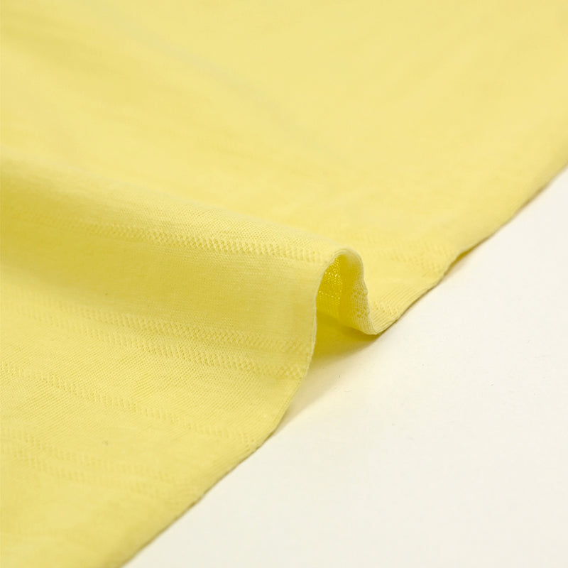 Jersey de coton fin rayé jaune beurre