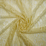 Dentelle polyester florale jaune beurre