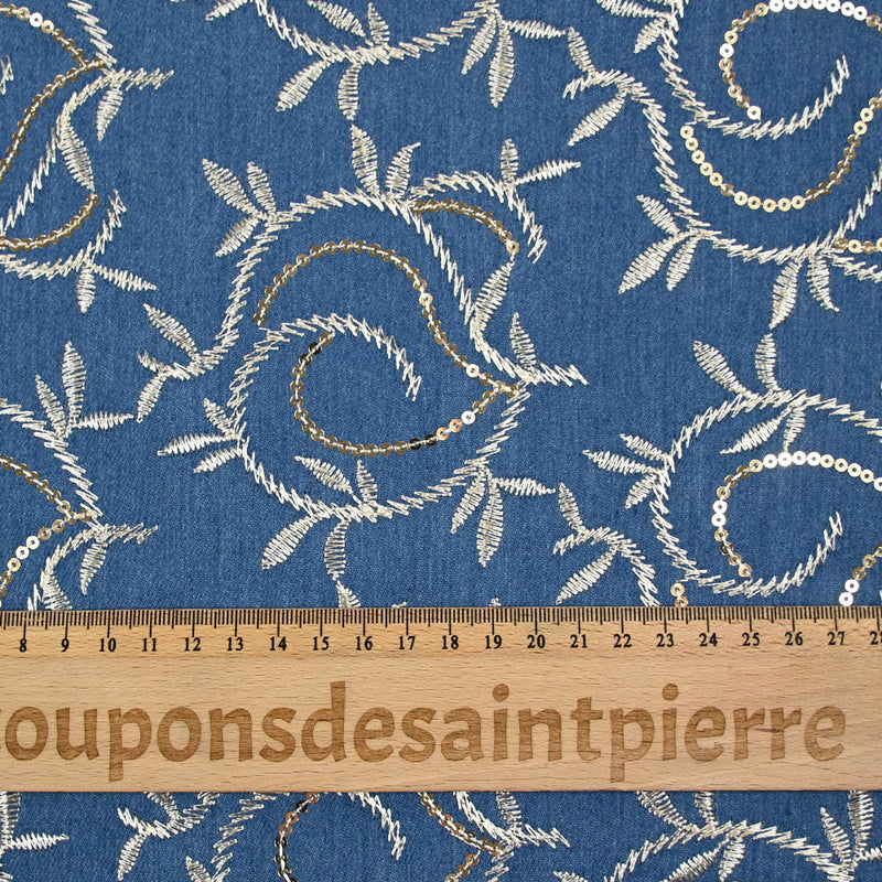 Jean's Amanda brodé bleu denim