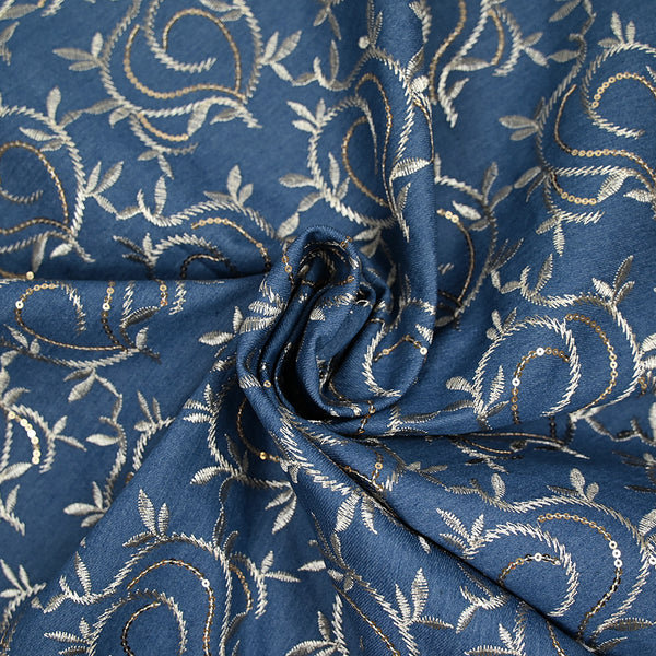 Jean's Amanda brodé bleu denim